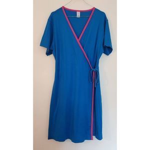 Vintage Robe• Lands End Wrap short sleeve Cotton Robe Size L